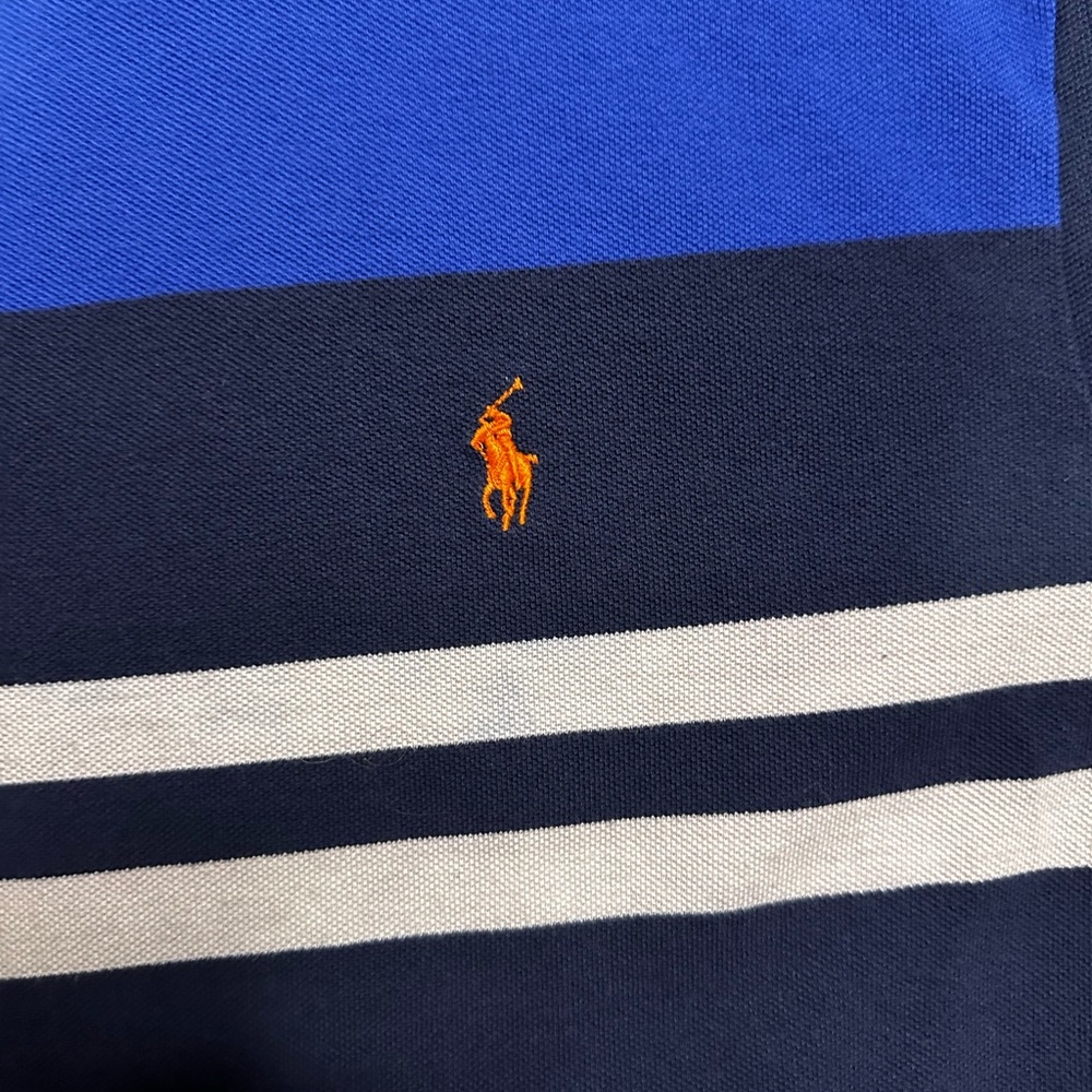 Polo by Ralph Lauren Blue and White Striped Polo Shirt - Picture 4 of 5
